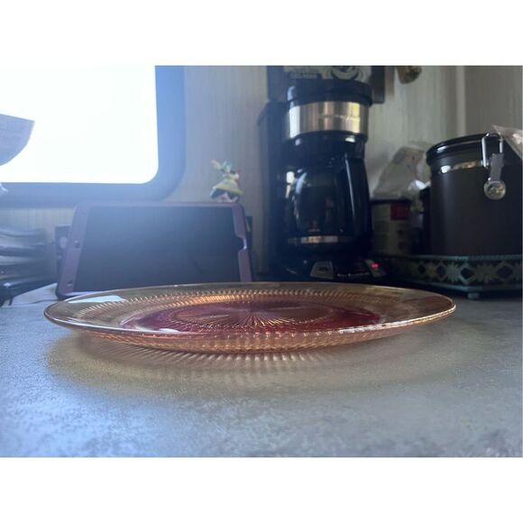 Vintage Jeannette Marigold Sunburst platter 13” flawless cookies burst! - Picture 14 of 16